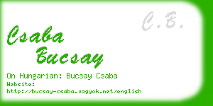 csaba bucsay business card